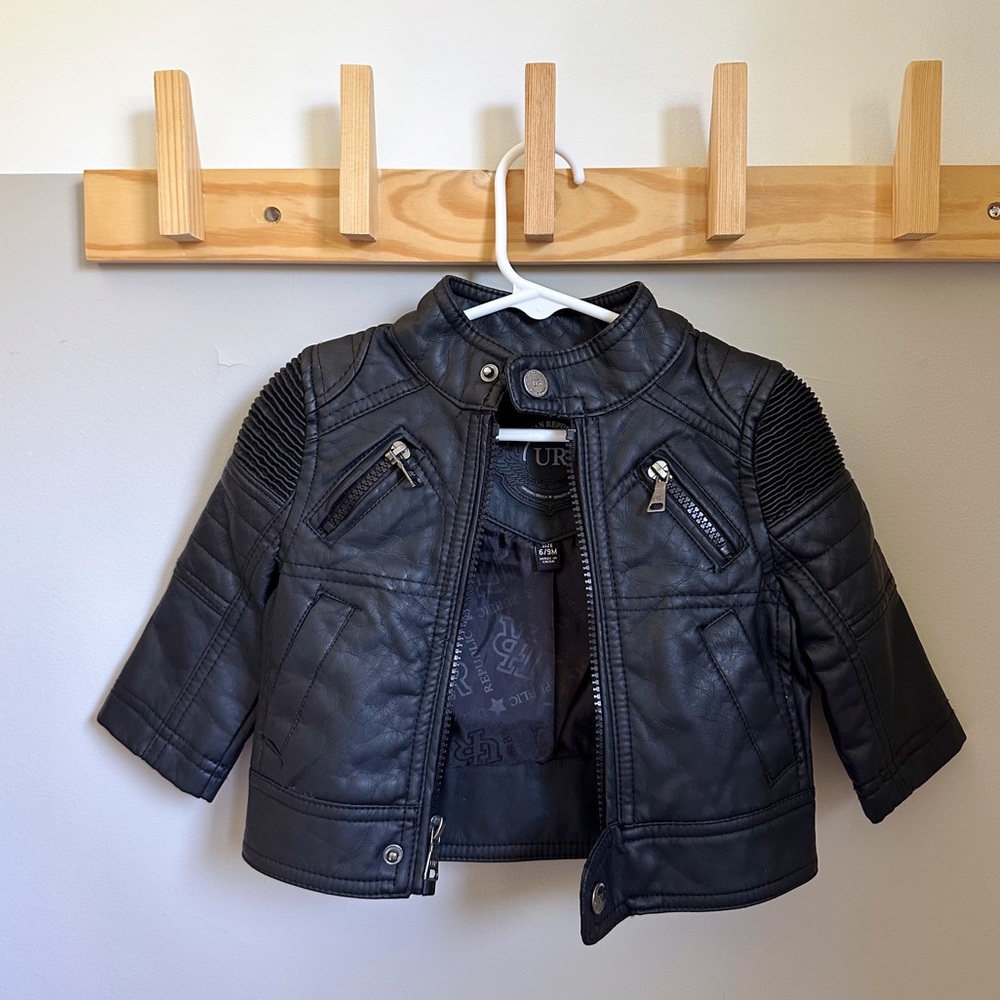 Faux Leather Baby Jacket